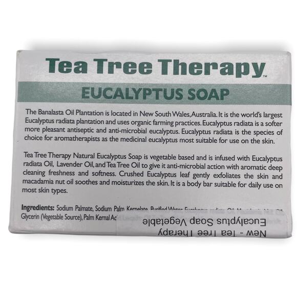 4-Pack Tea Tree Therapy Eucalyptus Soap - 3.5 oz Vegetable Base Bars - Picture 4 of 4